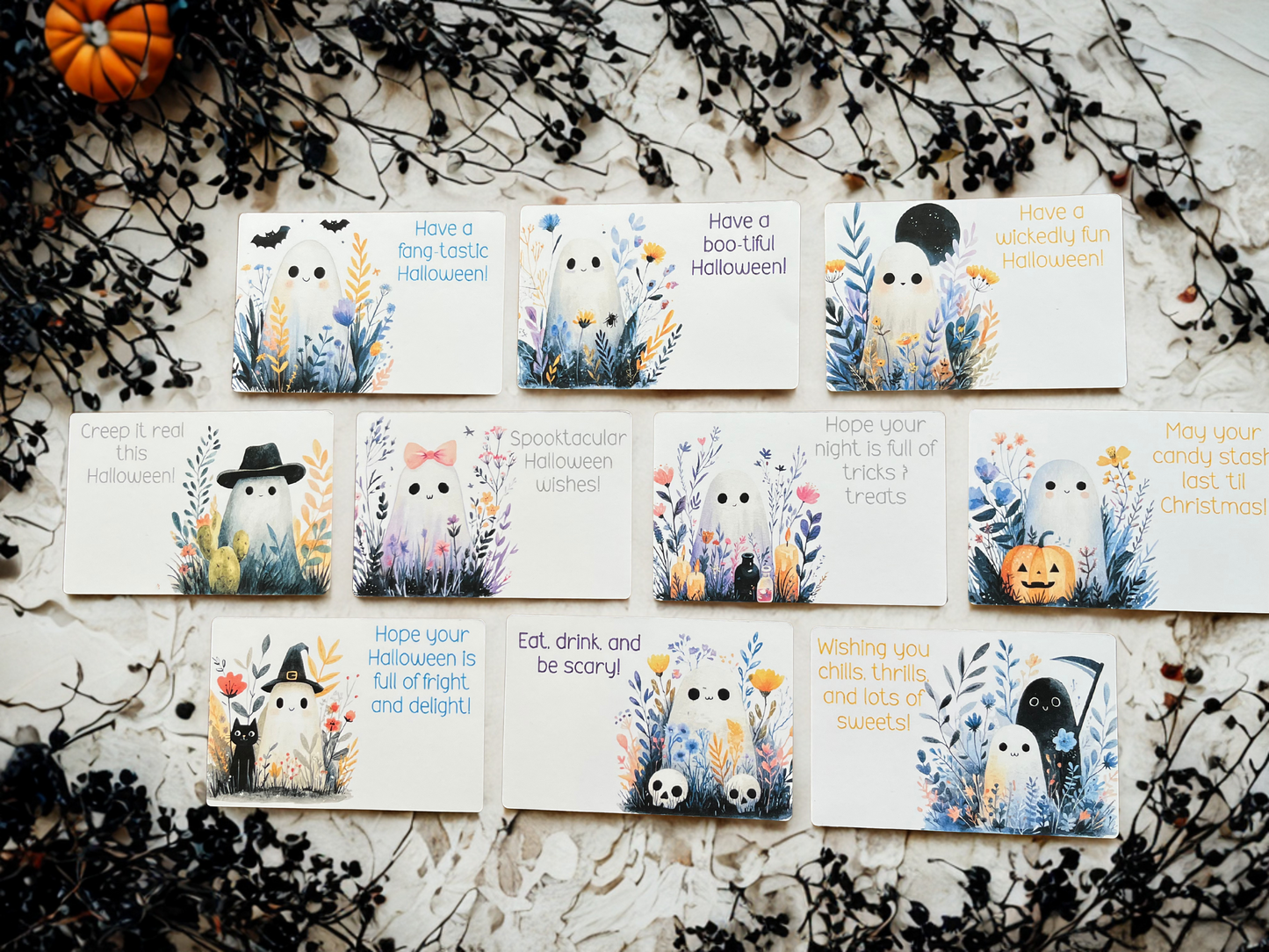Cutesy Ghost Halloween Grams – Set of 10