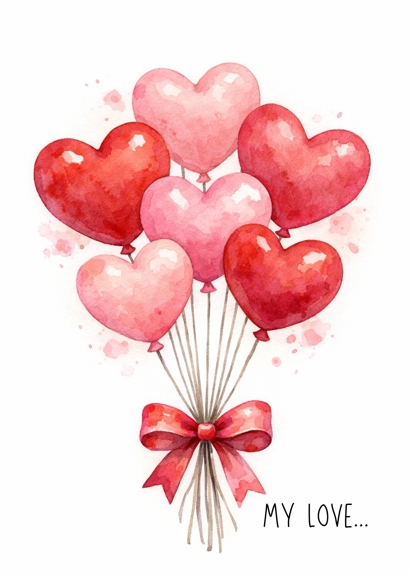 Valentine Heart Balloon Greeting Card