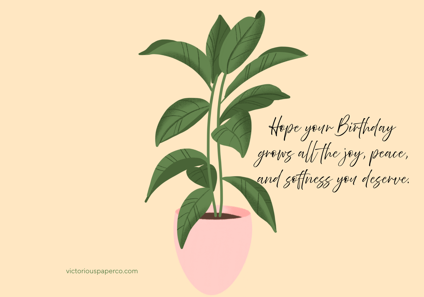 Boho Plant Lover Birthday Card – Pink Pots Edition