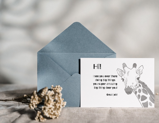 Giraffe Greeting Card – “Doing Big Things!”